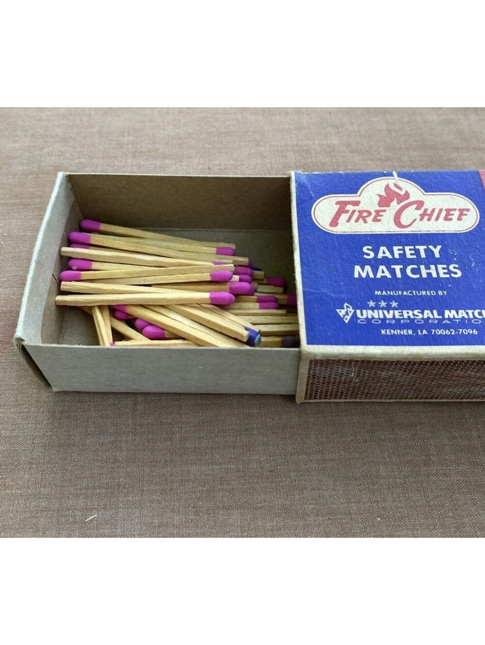 Vintage Box Fire Chief Kitchen Matches Safety Matches ~ Open Box